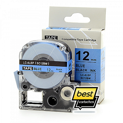 Fita Compatível 12mm AZUL para Rotulador Epson LW-300 400 600