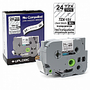 Fita Compatível TZE-151 TRANSPARENTE Impressão PRETA 24mm para Rotulador Brother