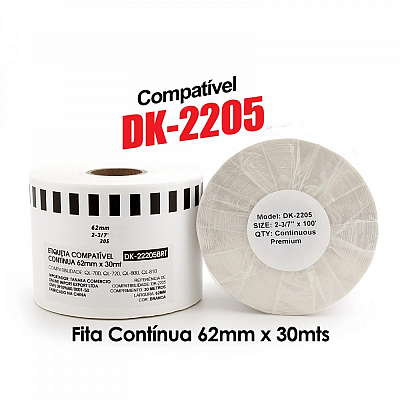 Etiqueta Compatível DK-2205 62mm x 30mts