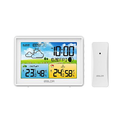 Mini Estação Meteorológica com Sensor Interno + Externo B0359-WS-T2H2PR-V1 BRANCO