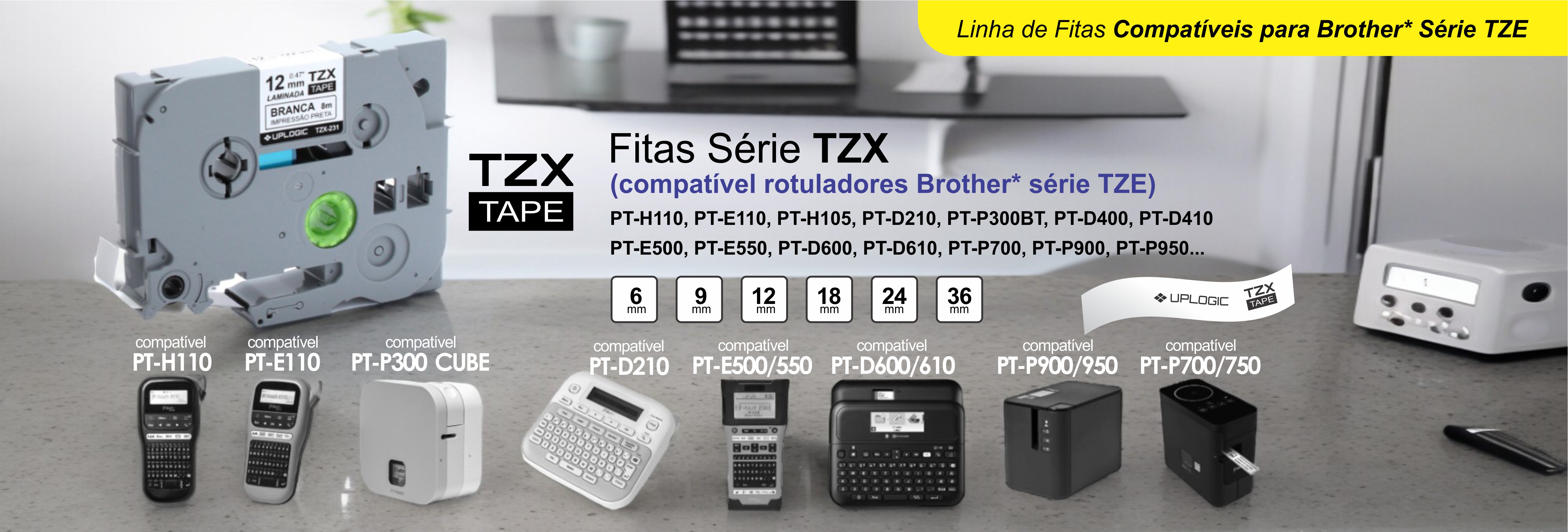 Fitas Compatveis para Brother srie TZE