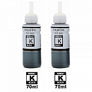 Kit 2 Frascos Refil Tinta T-6641 Compatível Epson 70ml (2x Preto)