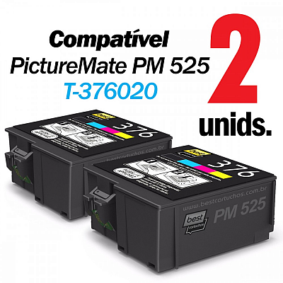 Kit 2x Cartucho Compatível Epson PictureMate PM 525 T-376 T376020