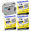 Kit 3x Fitas Compatíveis M-K231 BRANCO 12mm para Rotulador Brother PT-80 PT-70 - UPLOGIC